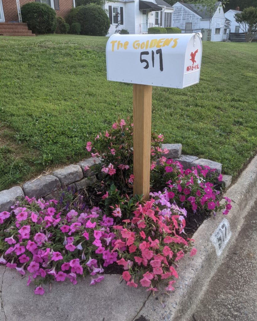 our mailbox with flowers